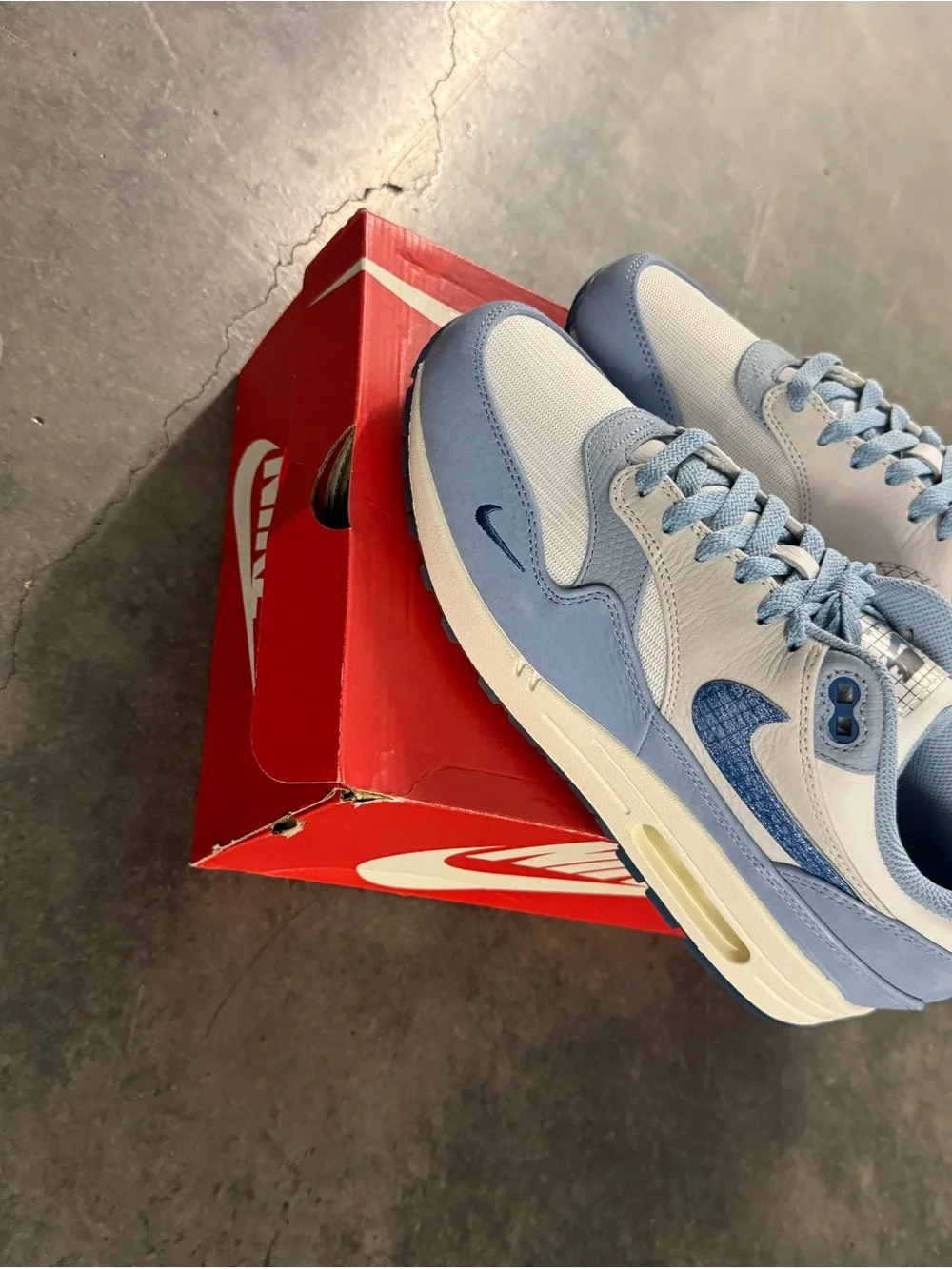 Nike Light Blue and White Air Max Sneakers